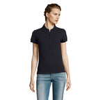 Branded Heavyweight Women's Polo Shirt in Blue
