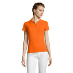 Branded Heavyweight Women's Polo Shirt in Orange