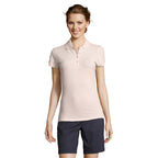 Branded Heavyweight Women's Polo Shirt in Pink