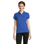 Branded Heavyweight Women's Polo Shirt in Blue