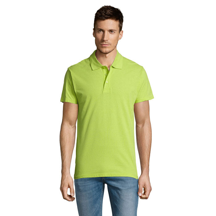 Branded Lightweight Men's Polo Shirt in Green