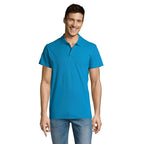 Branded Lightweight Men's Polo Shirt in Blue