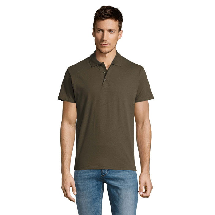 Branded Lightweight Men's Polo Shirt in Green