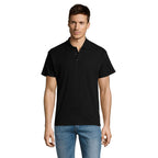 Branded Lightweight Men's Polo Shirt in Black