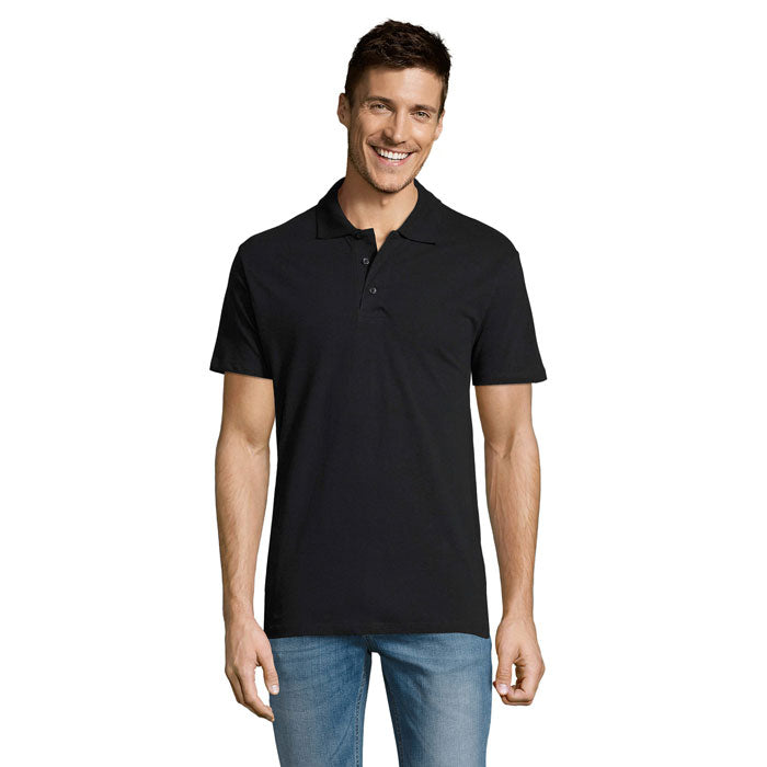 Branded Lightweight Men's Polo Shirt in Blue