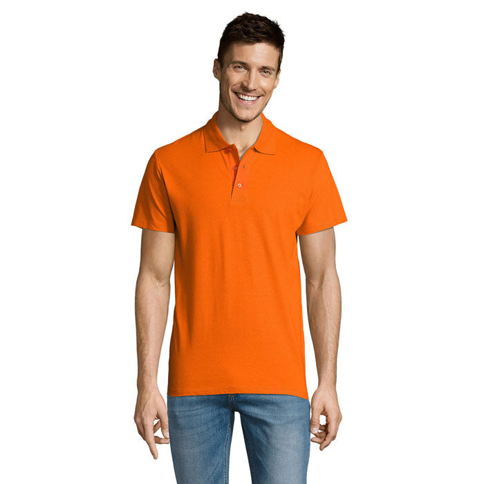 Branded Lightweight Men's Polo Shirt in Orange