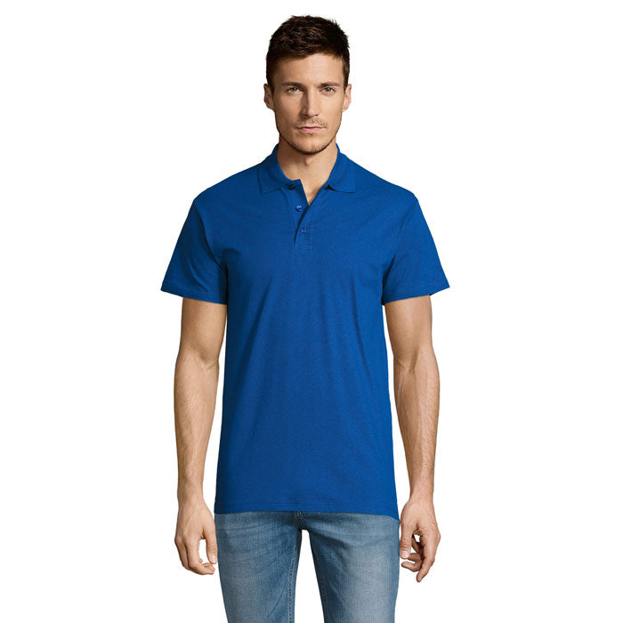 Branded Lightweight Men's Polo Shirt in Blue