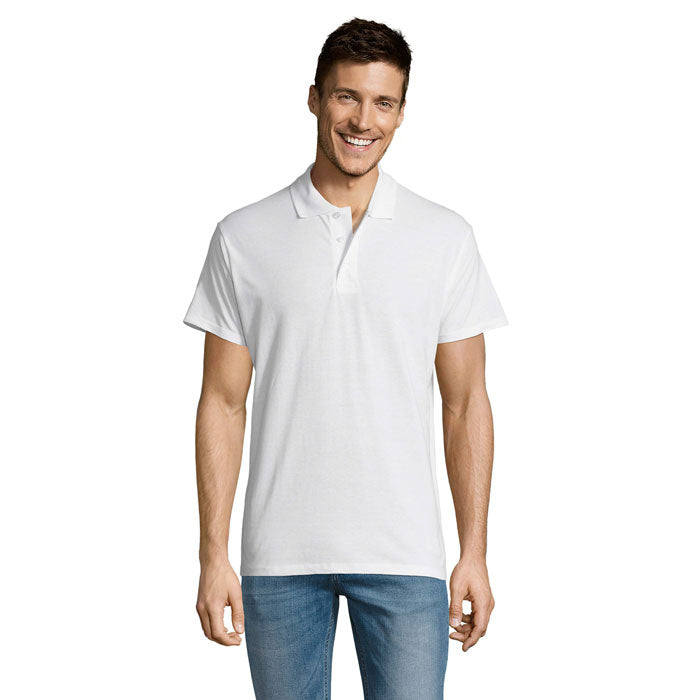 Branded Lightweight Men's Polo Shirt in White