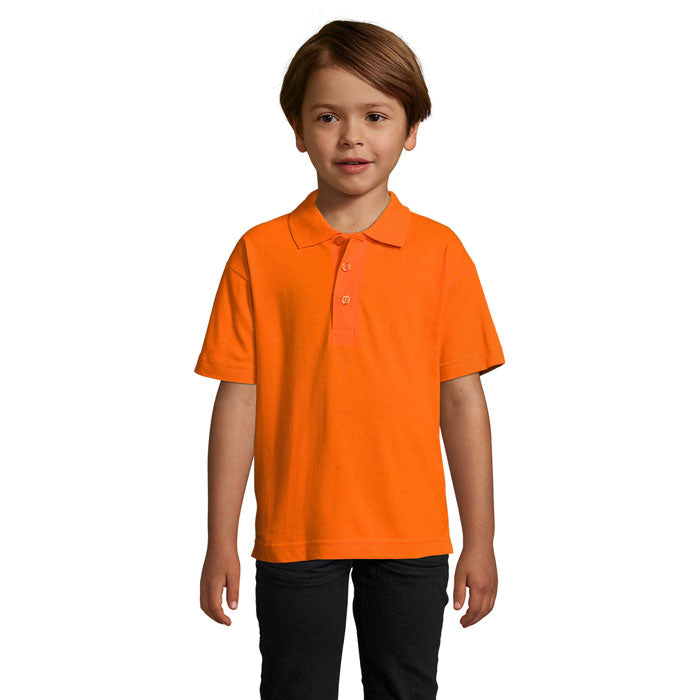 Branded Kids Polo Shirt in Orange