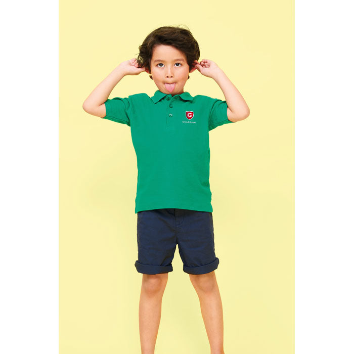 Branded Kids Polo Shirt in use