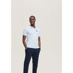 Branded Premium Men's Polo Shirt in use