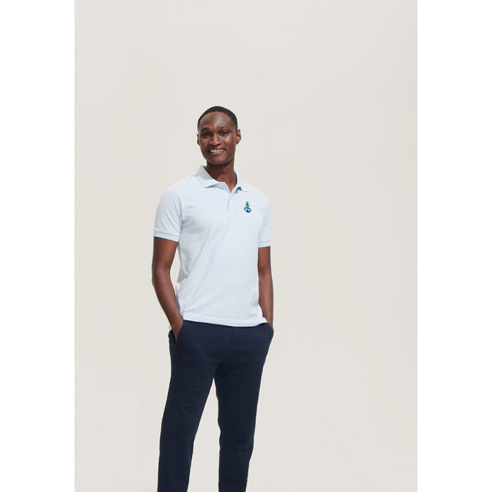 Branded Premium Men's Polo Shirt in use