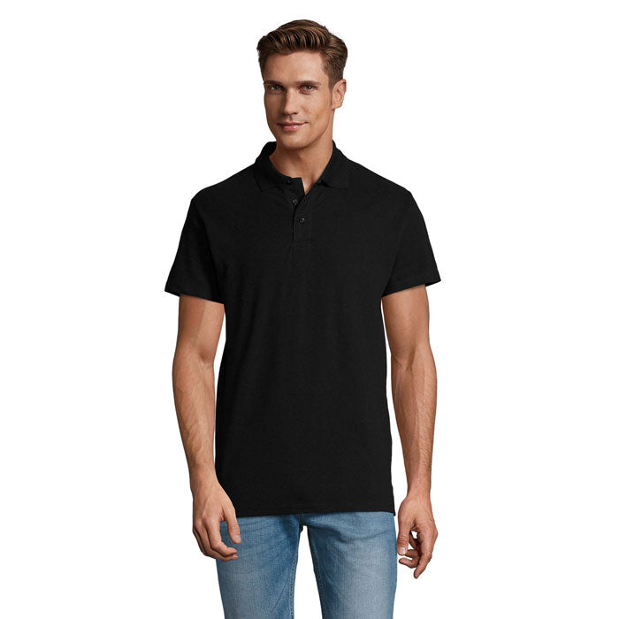Branded Oeko-Tex Men's Polo Shirt in Black