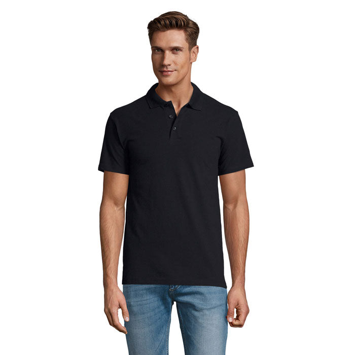 Branded Oeko-Tex Men's Polo Shirt in Blue