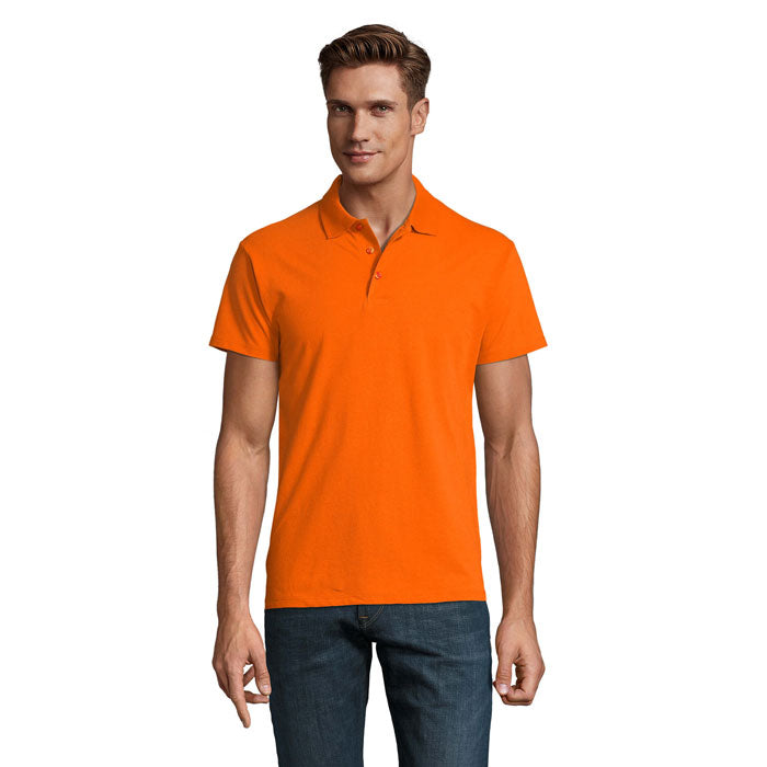 Branded Oeko-Tex Men's Polo Shirt in Orange