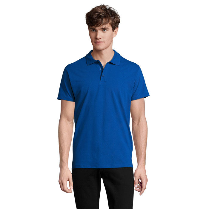 Branded Oeko-Tex Men's Polo Shirt in Blue