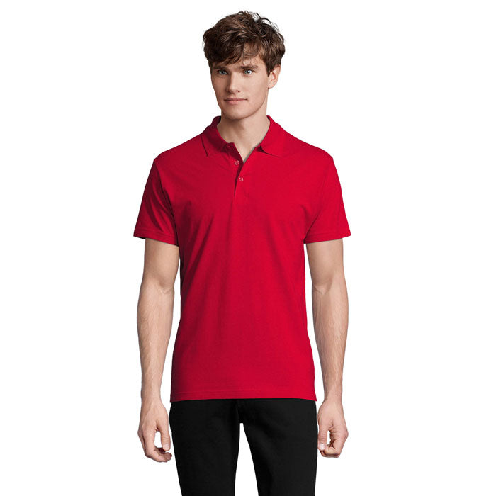 Branded Oeko-Tex Men's Polo Shirt in Red