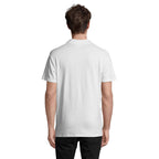 White Oeko-Tex certified men's polo shirt, back view