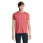 Pink branded unisex t-shirt, front view