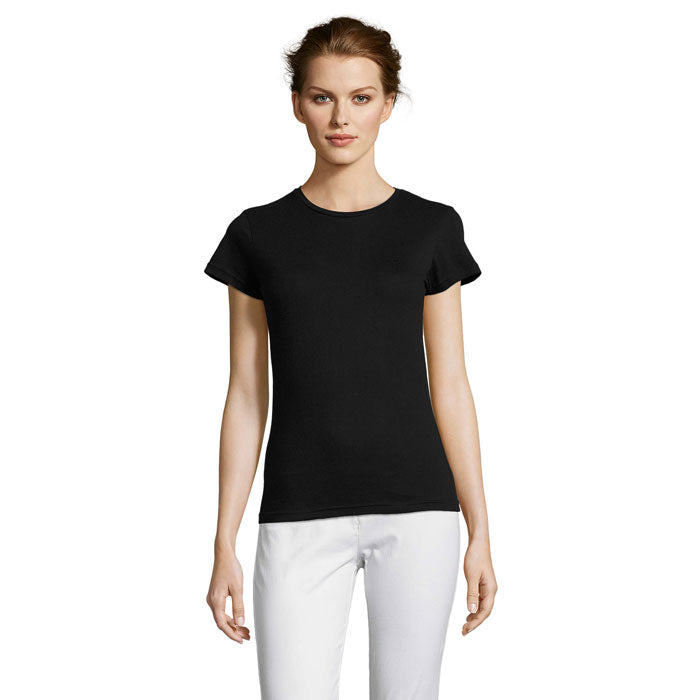 Branded Fitted Jersey Women's T-Shirt in Black