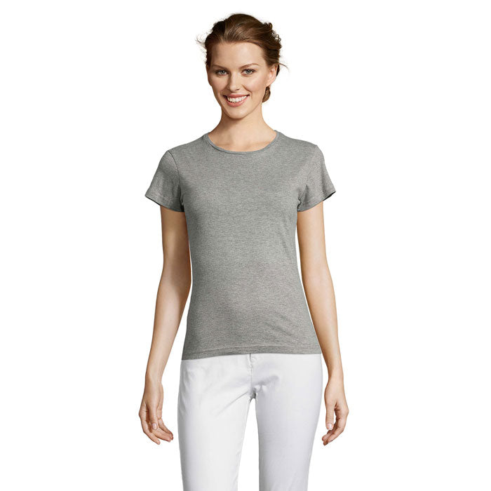 Branded Fitted Jersey Women's T-Shirt in Grey