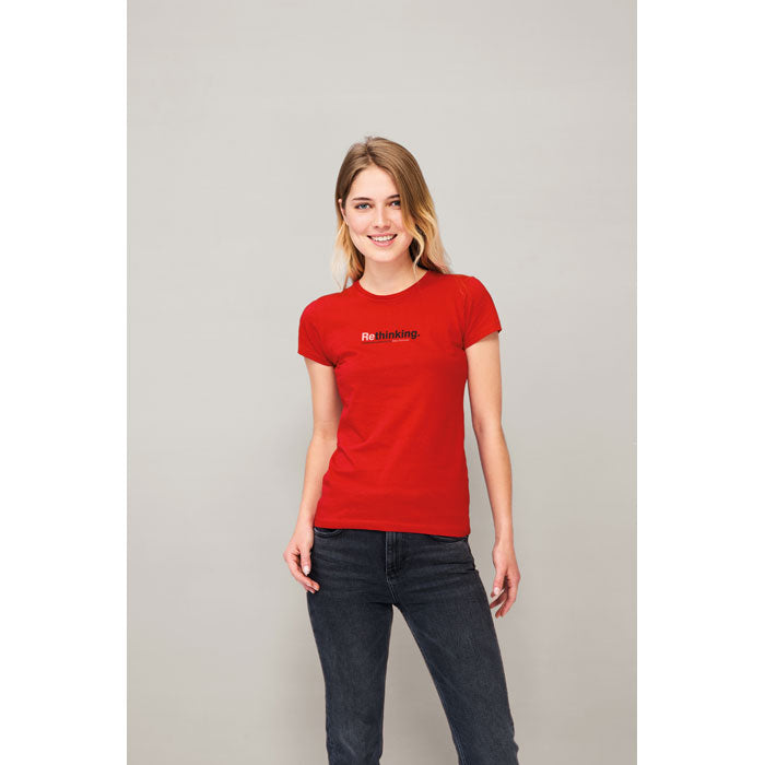 Branded Fitted Jersey Women's T-Shirt in use