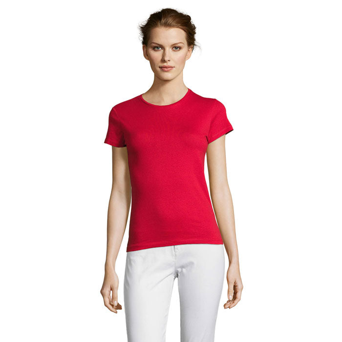 Branded Fitted Jersey Women's T-Shirt in Red