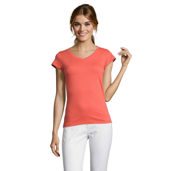 Branded Fitted V-Neck Women's T-Shirt colour option CO
