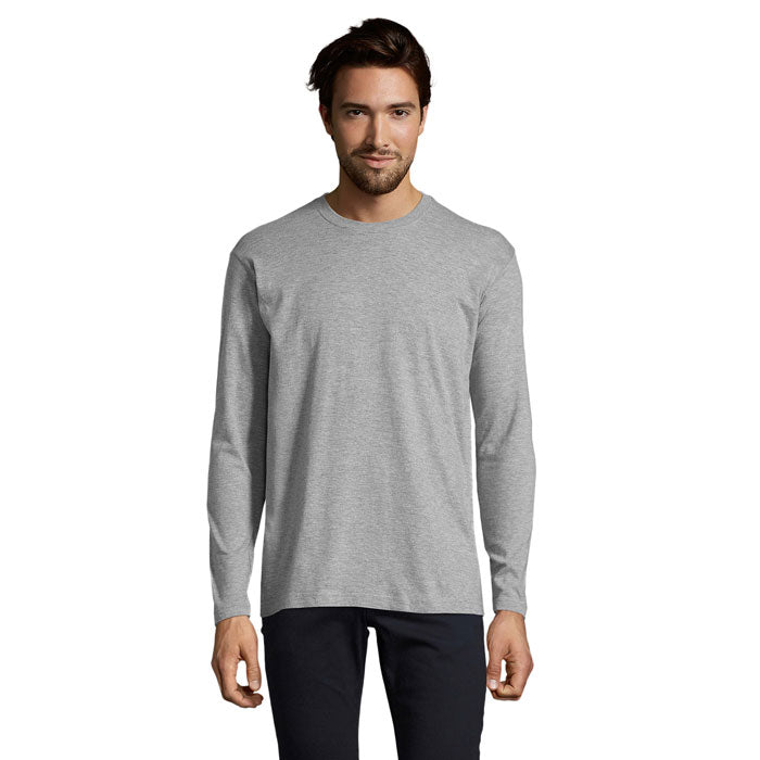 Branded Long Sleeve T-Shirt in Grey