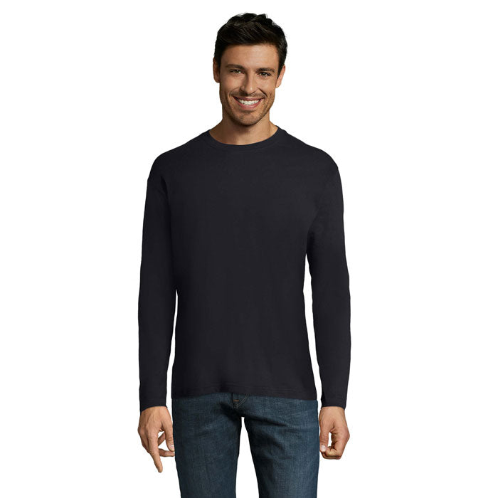 Branded Long Sleeve T-Shirt in Blue
