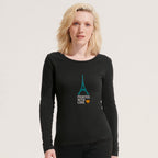 Branded Fitted Long Sleeve Women's T-Shirt in use