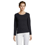 Branded Fitted Long Sleeve Women's T-Shirt in Blue
