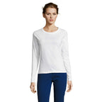 Branded Fitted Long Sleeve Women's T-Shirt in White