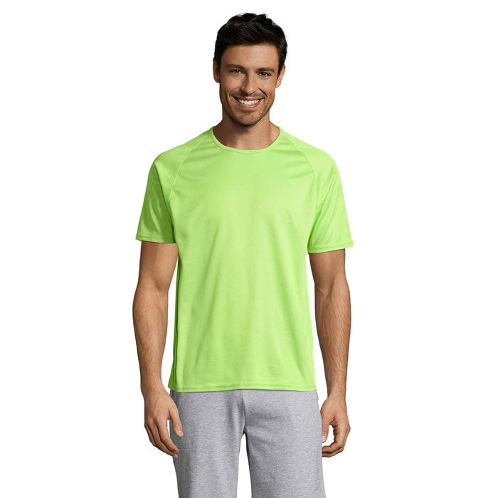 Branded Raglan Sports T-Shirt in Green