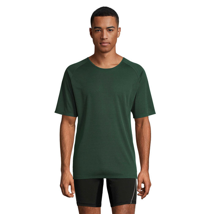 Branded Raglan Sports T-Shirt in Green
