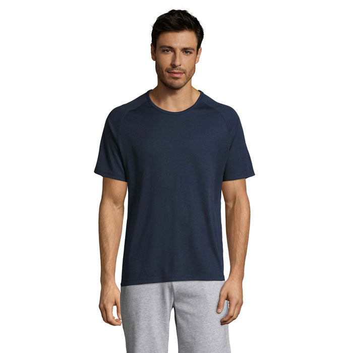 Branded Raglan Sports T-Shirt in Blue