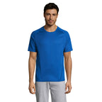Branded Raglan Sports T-Shirt in Blue