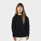Model wearing a branded kids value sweatshirt