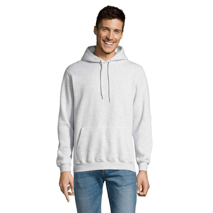 Branded Heavyweight Pullover Hoodie in Grey