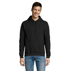 Branded Heavyweight Pullover Hoodie in Black