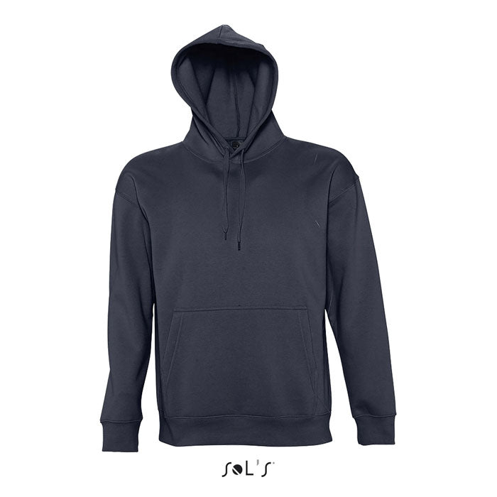 Branded Heavyweight Pullover Hoodie in Blue