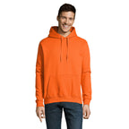 Branded heavyweight pullover hoodie, front view