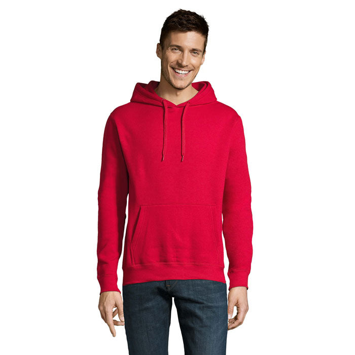 Branded Heavyweight Pullover Hoodie in Red