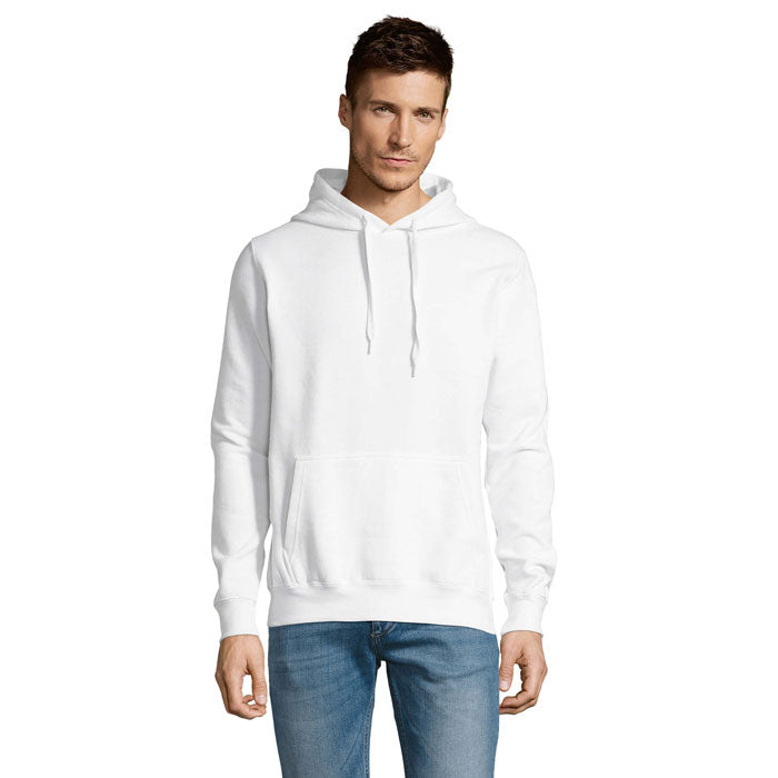 Branded Heavyweight Pullover Hoodie in White
