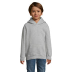 Branded Kids Double Pocket Pullover Hoodie in Grey