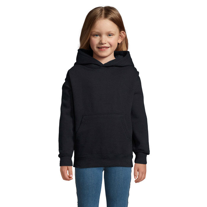 Branded Kids Double Pocket Pullover Hoodie in Blue