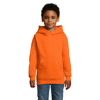 Branded Kids Double Pocket Pullover Hoodie in Orange