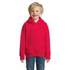 Branded Kids Double Pocket Pullover Hoodie in Red