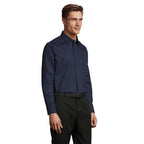 Branded men's stretch shirt, side view