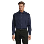 Branded men's stretch shirt, front view